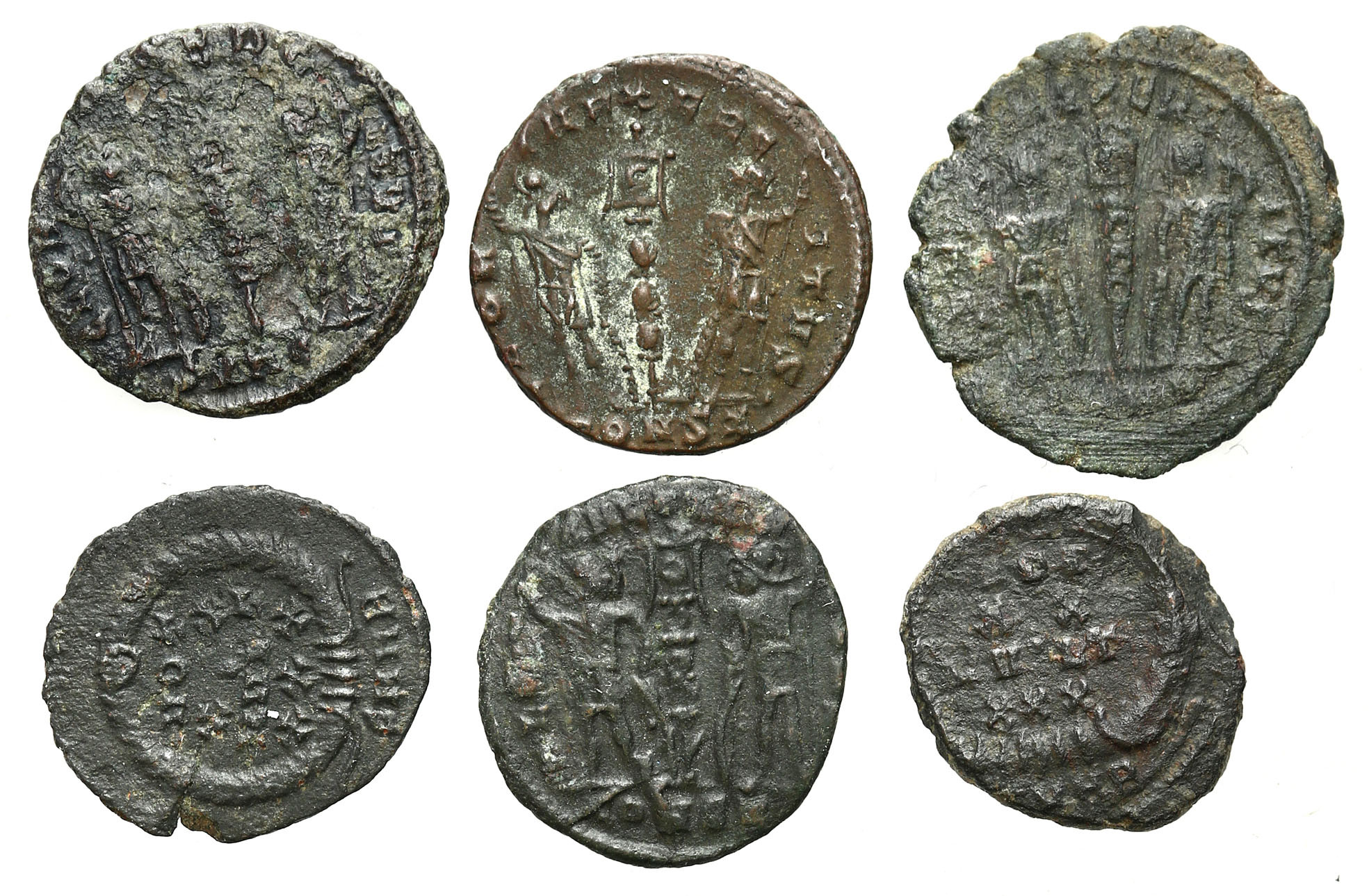 Cesarstwo Rzymskie, Lot 6 sztuk Follisów, Konstantyn I Wielki 305 – 337 n. e.